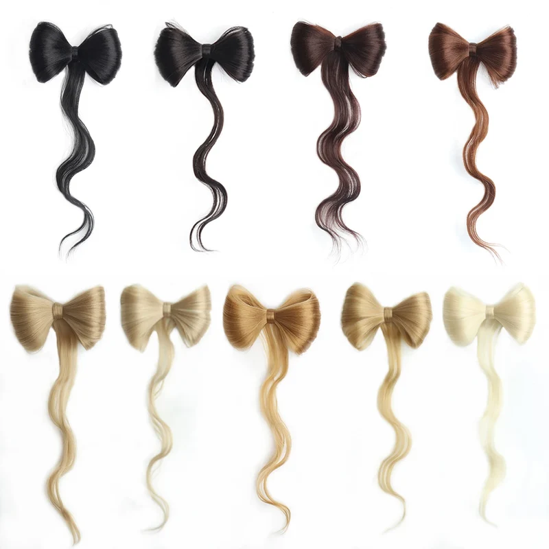 Postiche Cheveux Papillon Nœud - Extension Mèches Ondulées