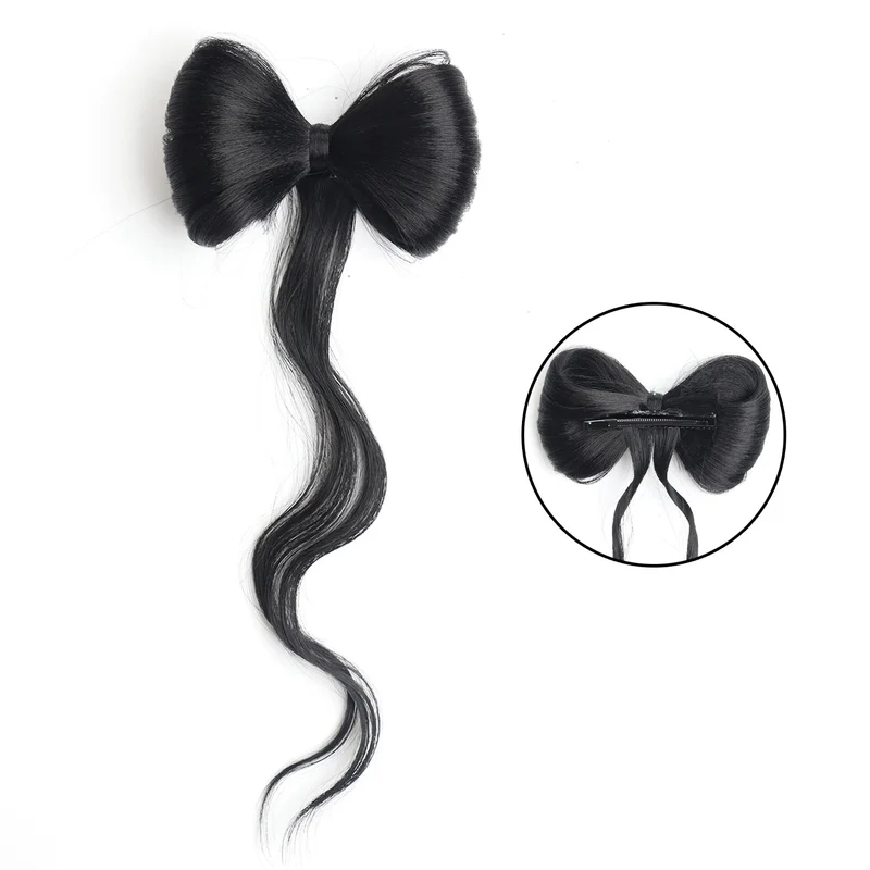 Postiche Cheveux Papillon Nœud - Extension Mèches Ondulées