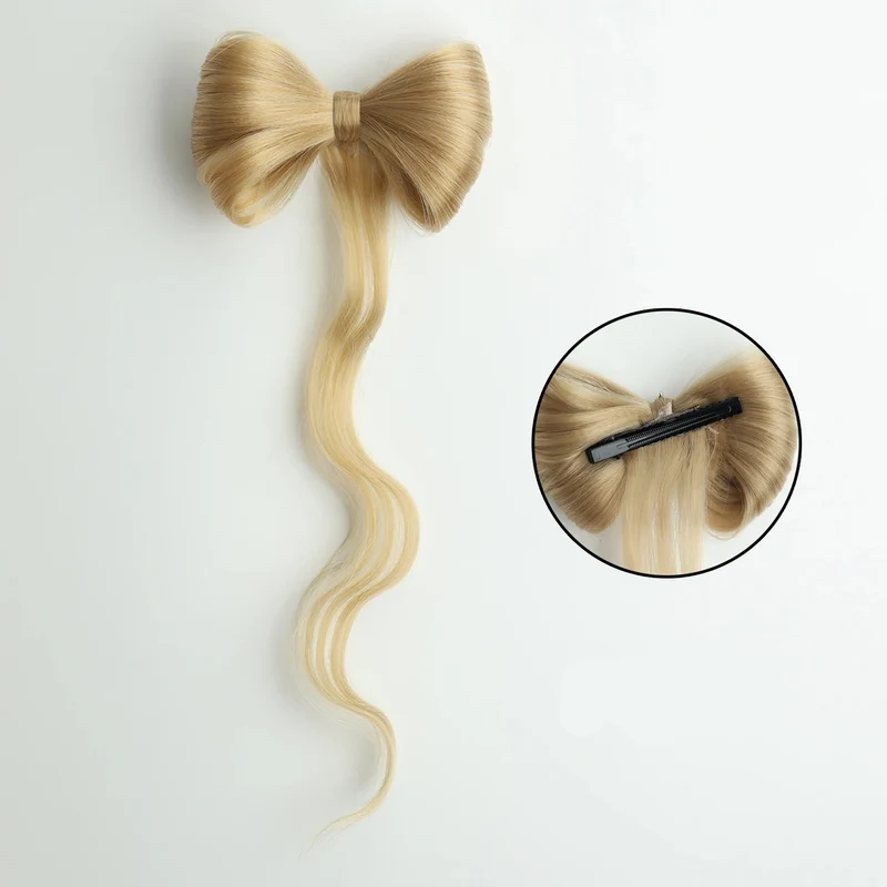 Postiche Cheveux Papillon Nœud - Extension Mèches Ondulées
