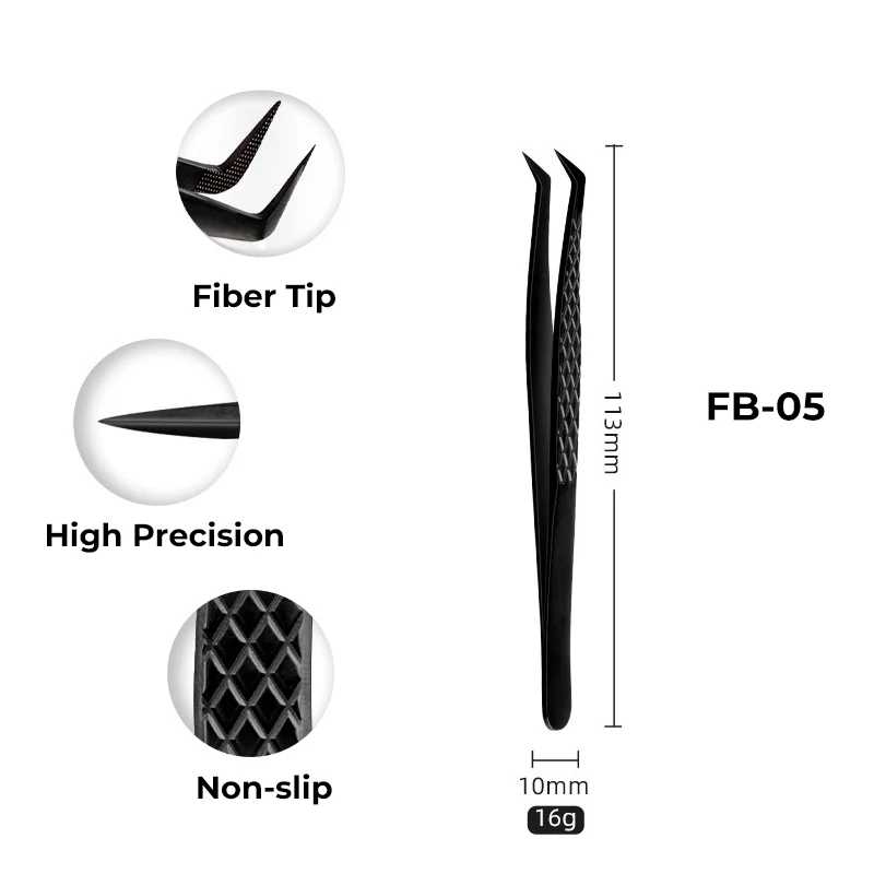 Pince à cils à pointe en fibre FB05