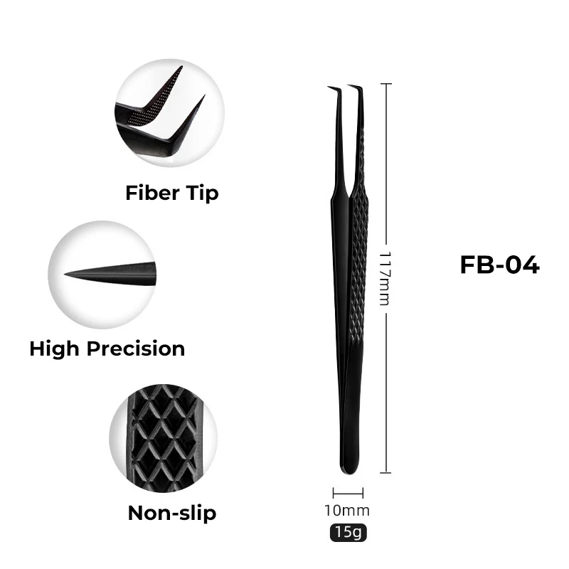 Pince à cils à pointe en fibre FB04