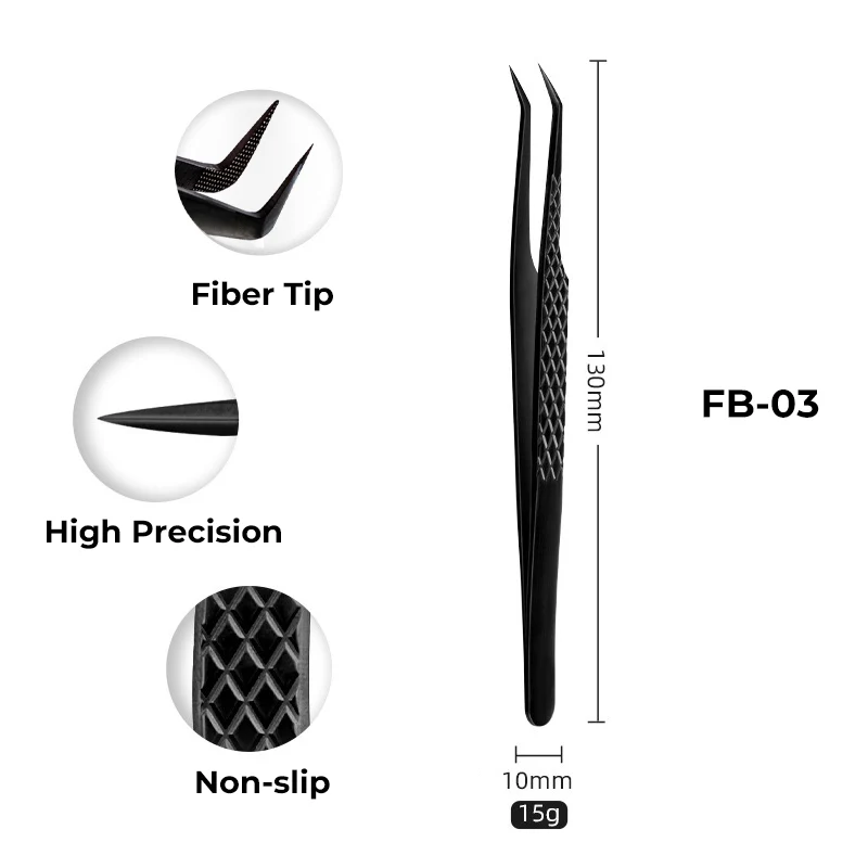 Pince à cils à pointe en fibre FB03