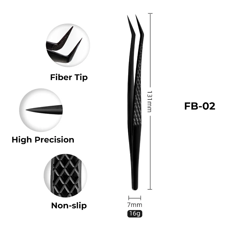 Pince à cils à pointe en fibre FB02