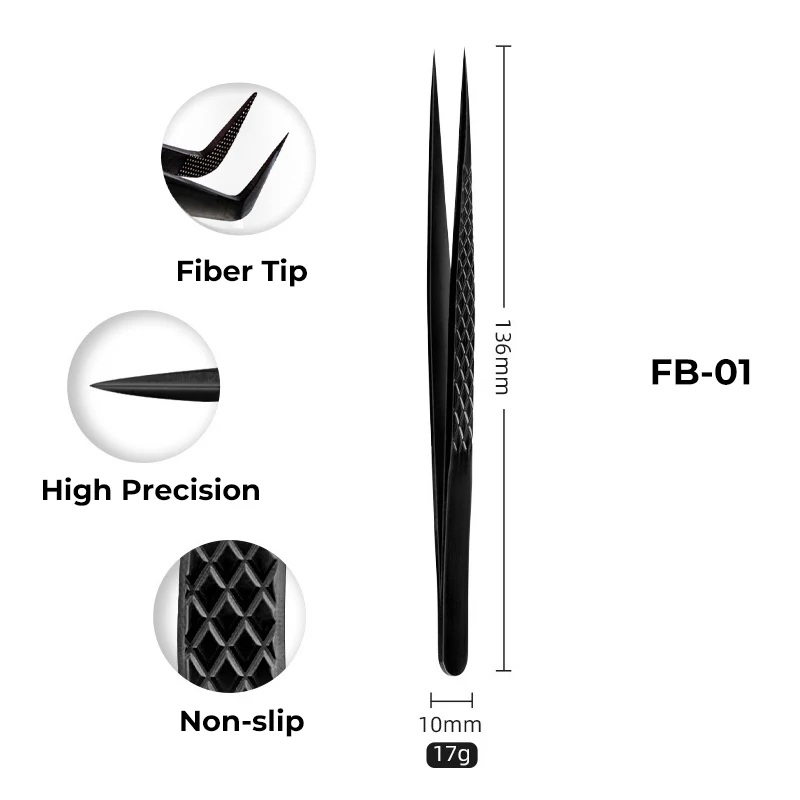 Pince à cils à pointe en fibre FB01