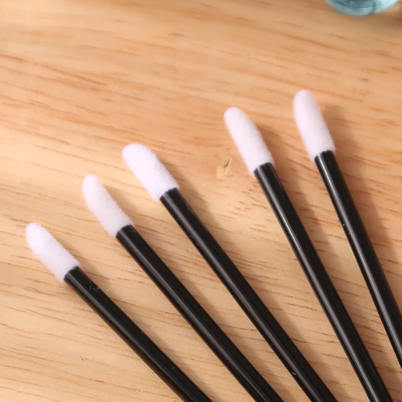Pinceau à lèvres jetable non pelucheux | Pinceau et applicateur pour extensions de cils-noir