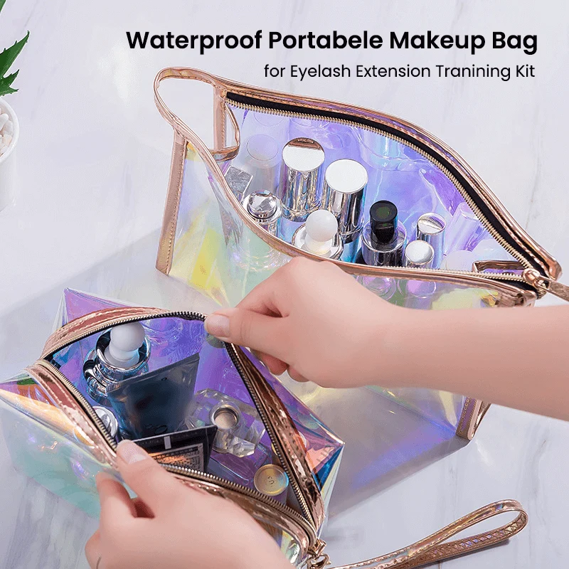 Trousse de maquillage portable étanche pour kit de formation d'extension de cils