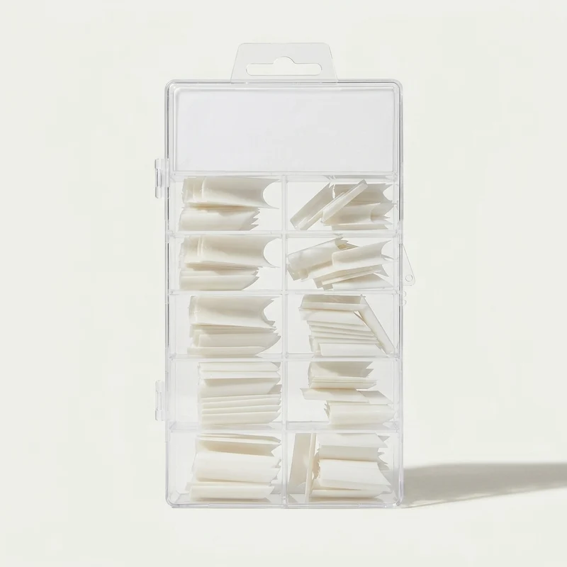 Capsules ongles white forme U sans encoches bombés x 100