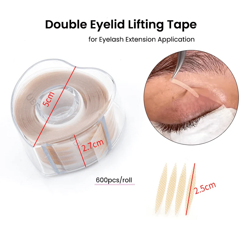 Ruban de levage à Double paupière pour Application d'extension de cils, 600 pièces/rouleau