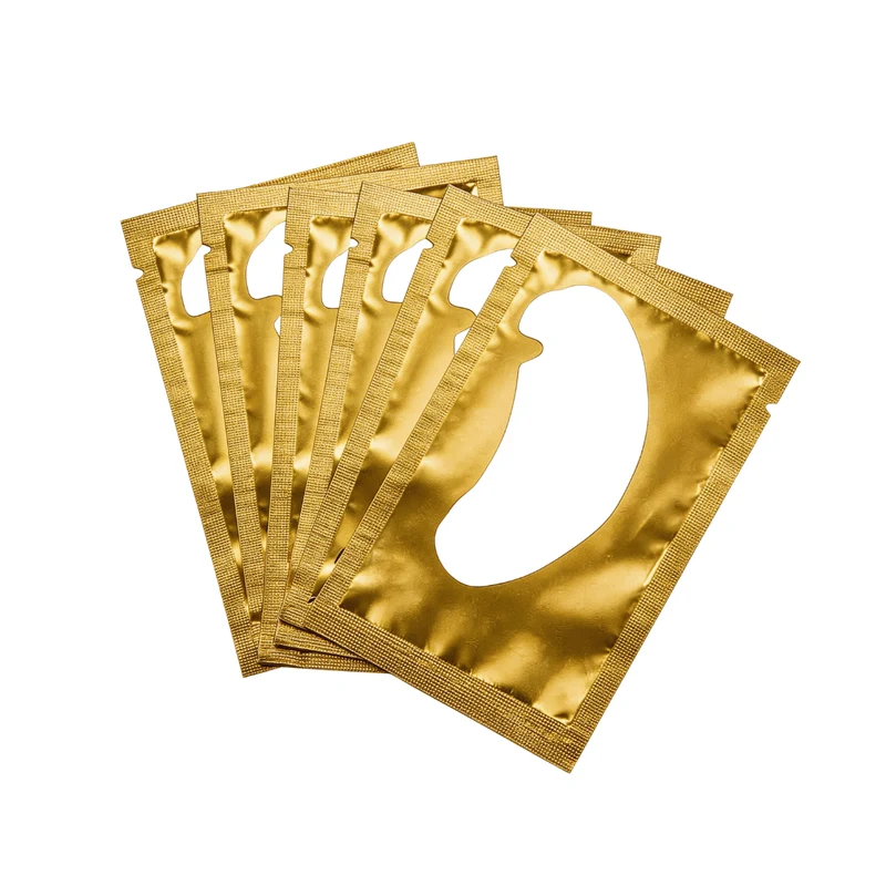 Patchs de Gel d'extension de cils dorés, 50 pièces/paquet