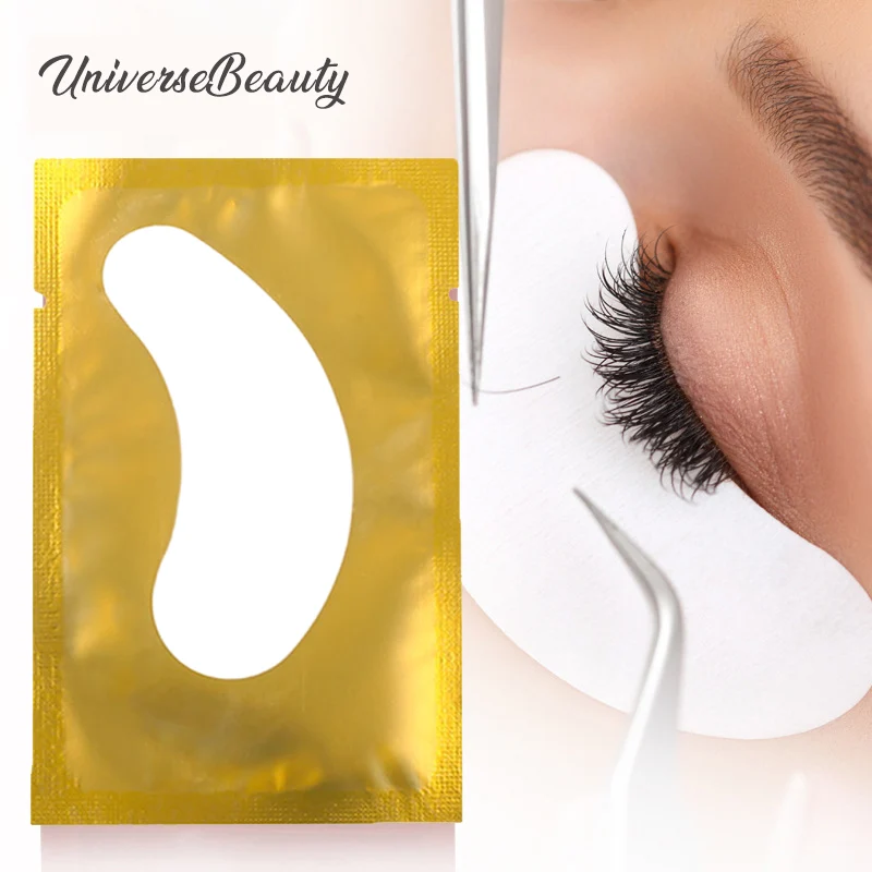 Patchs de Gel d'extension de cils dorés, 50 pièces/paquet