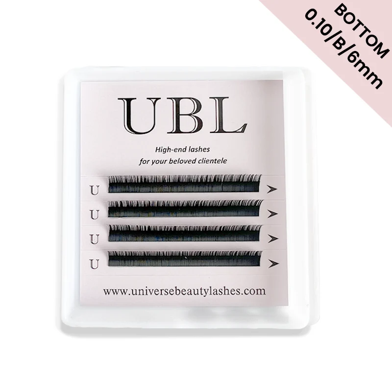 Extensions de cils inférieurs inférieurs 6 mm/7 mm 0.10 mm - 4 rangées