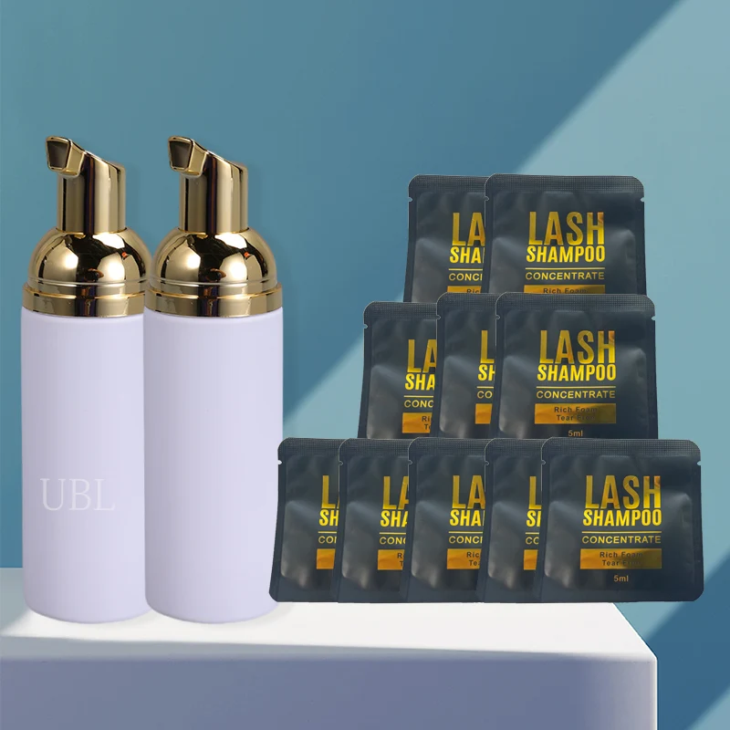 Concentré de shampooing pour extensions de cils, sans irritation, 5ml x 10