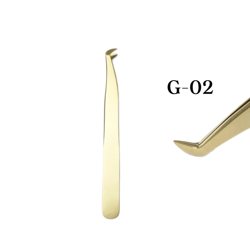 G02-Pince dorée pour extensions de cils