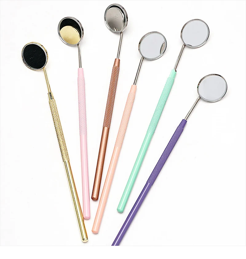 Miroirs d'extension de cils colorés en acier inoxydable