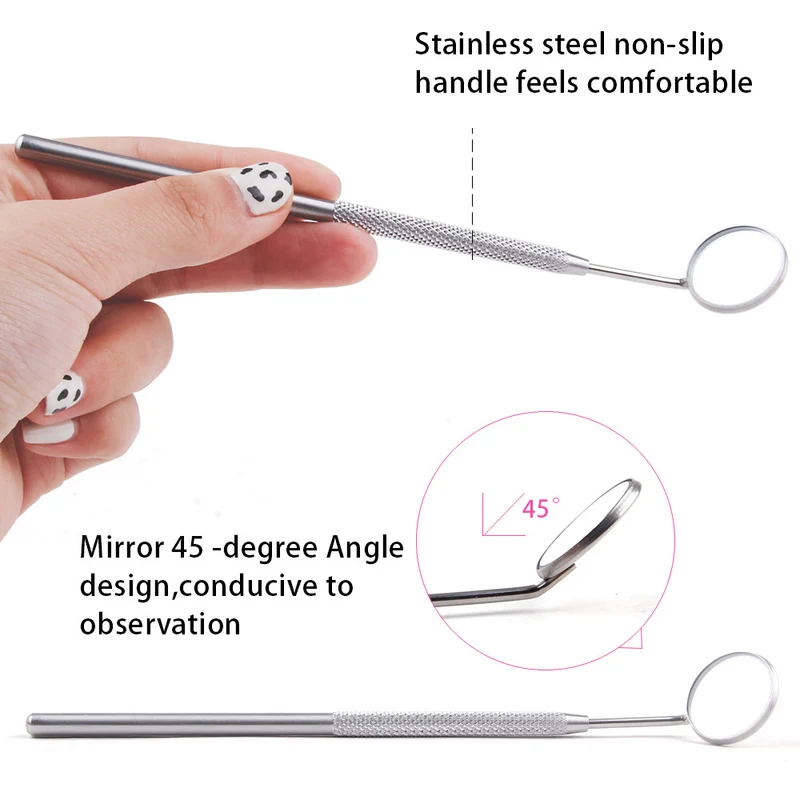 Miroirs d'extension de cils colorés en acier inoxydable