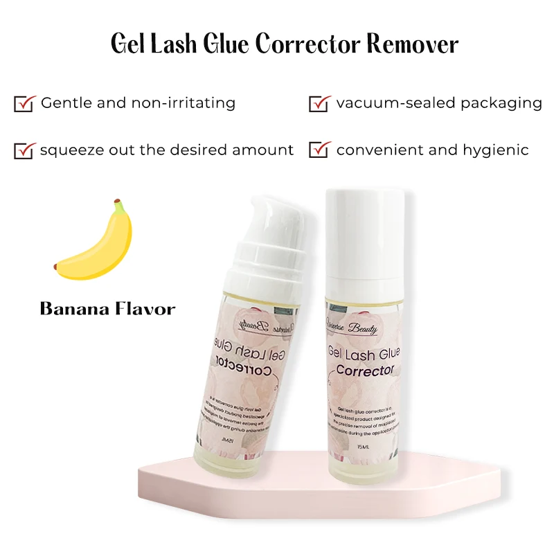 Dissolvant correcteur de colle à cils en gel saveur banane