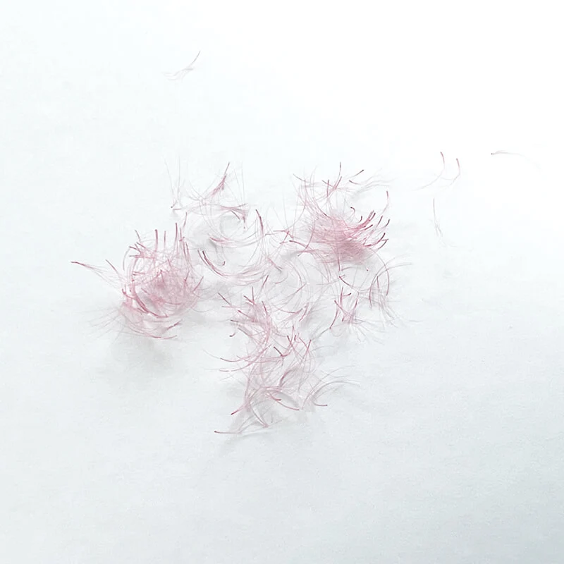 Extensions de cils en éventails amples préfabriqués de couleur rose 3D 0.07 mm, 500 ventilateurs