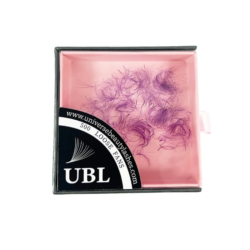 Extensions de cils amples préfabriquées 3D 0.07mm, couleur pourpre, 500 ventilateurs