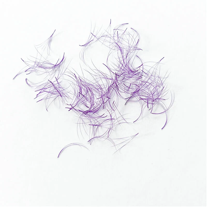 Extensions de cils amples préfabriquées 3D 0.07mm, couleur pourpre, 500 ventilateurs