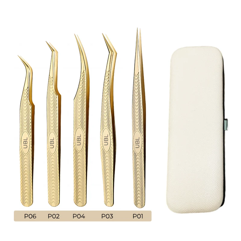 Kit de pinces dorées Phenix pour extensions de cils