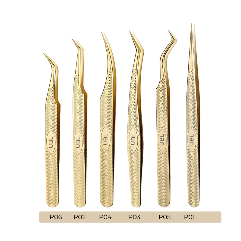 Kit de pinces dorées Phenix pour extensions de cils