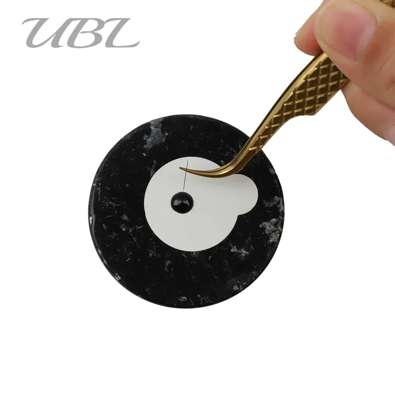 Support de colle en pierre de jade noir pour extensions de cils