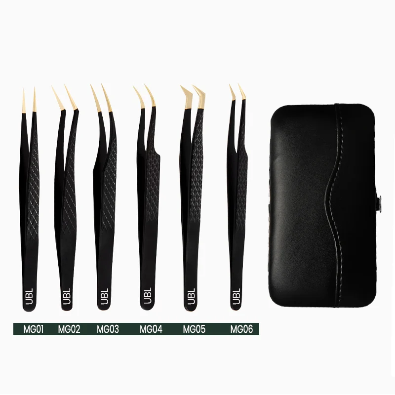Kit de pincettes légères de haute précision MG pour extensions de cils
