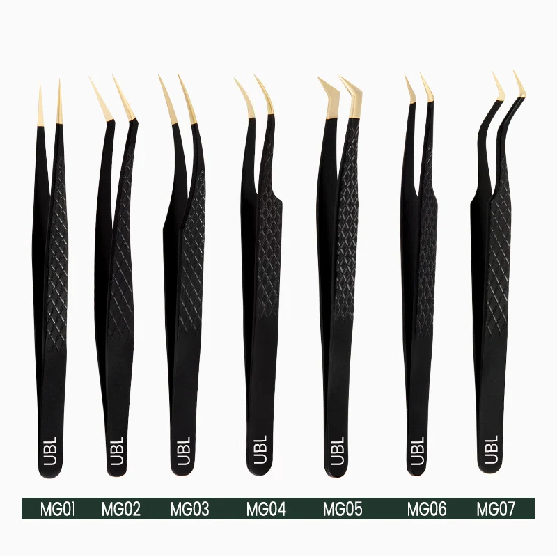 Kit de pincettes légères de haute précision MG pour extensions de cils