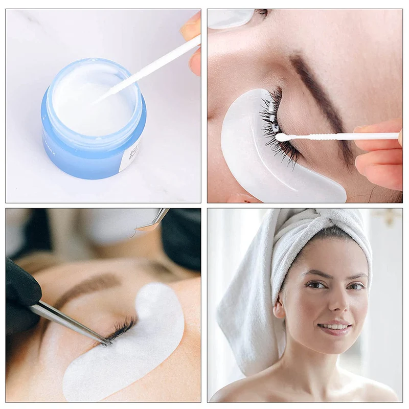 Micro-pinceaux applicateurs jetables à pointe longue pour extensions de cils en sachet