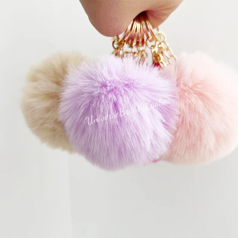 Brosses à cils jetables en diamant et baguette Mscara avec porte-clés et pompons Spoolies