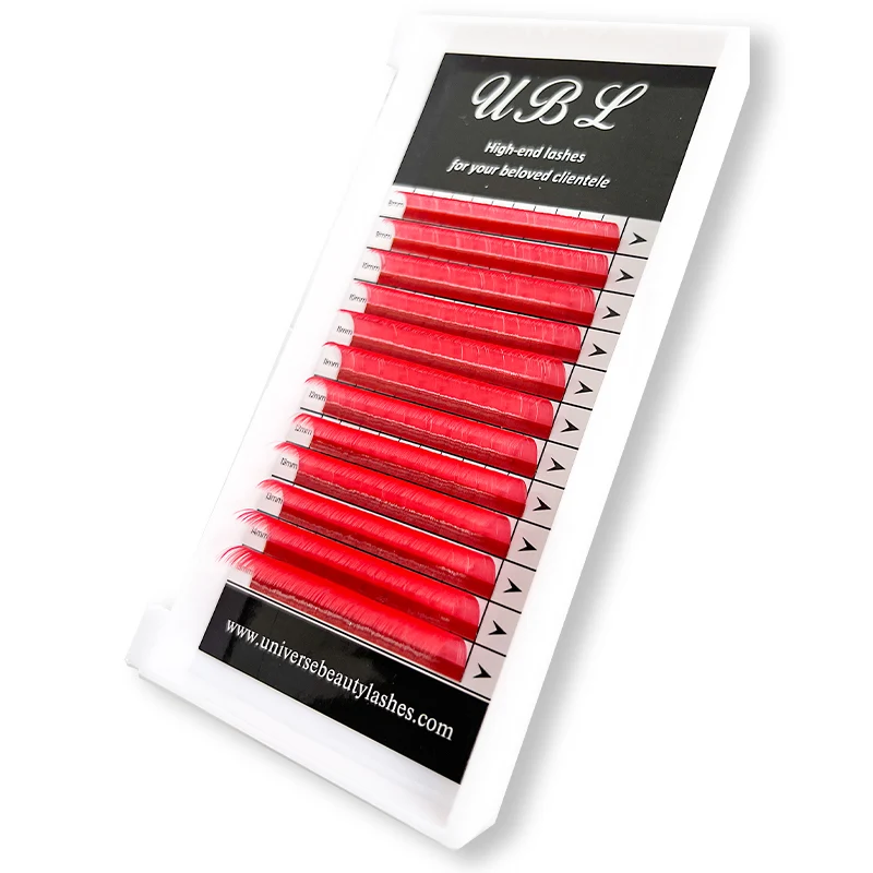 Cils de couleur rouge 0.07 Extensions de cils premium