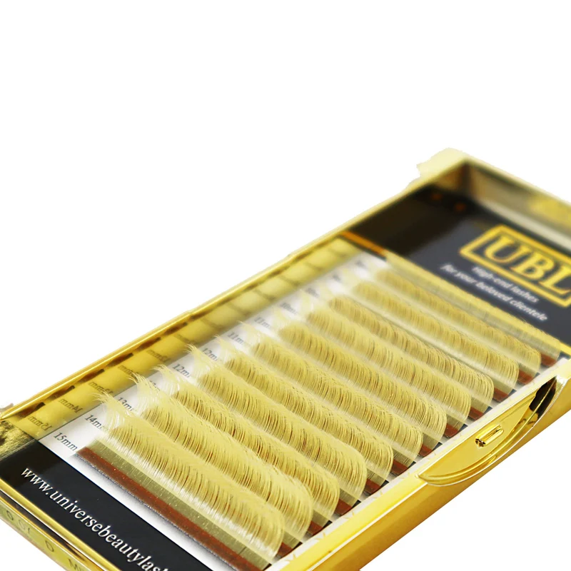 Cils de couleur jaune 0.07 Extensions de cils premium