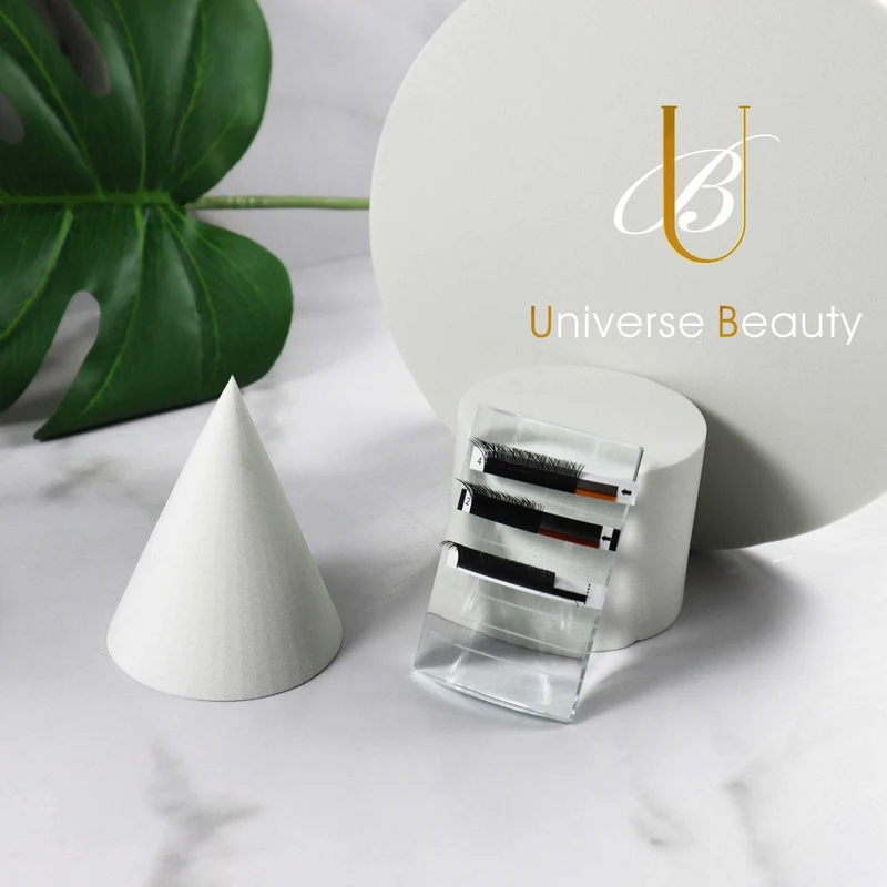 Palette en verre cristal en forme de U pour extensions de cils