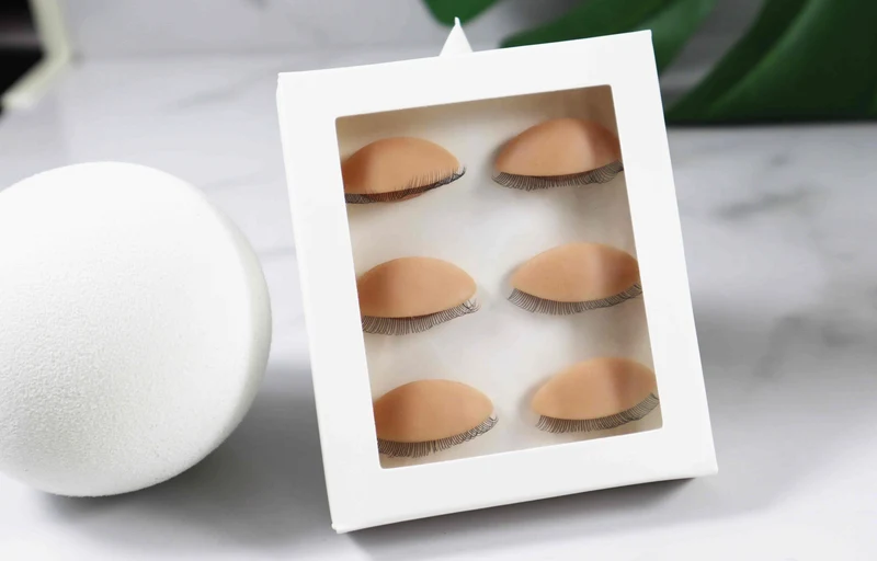Tête de mannequin d'entraînement en silicone pour extensions de cils