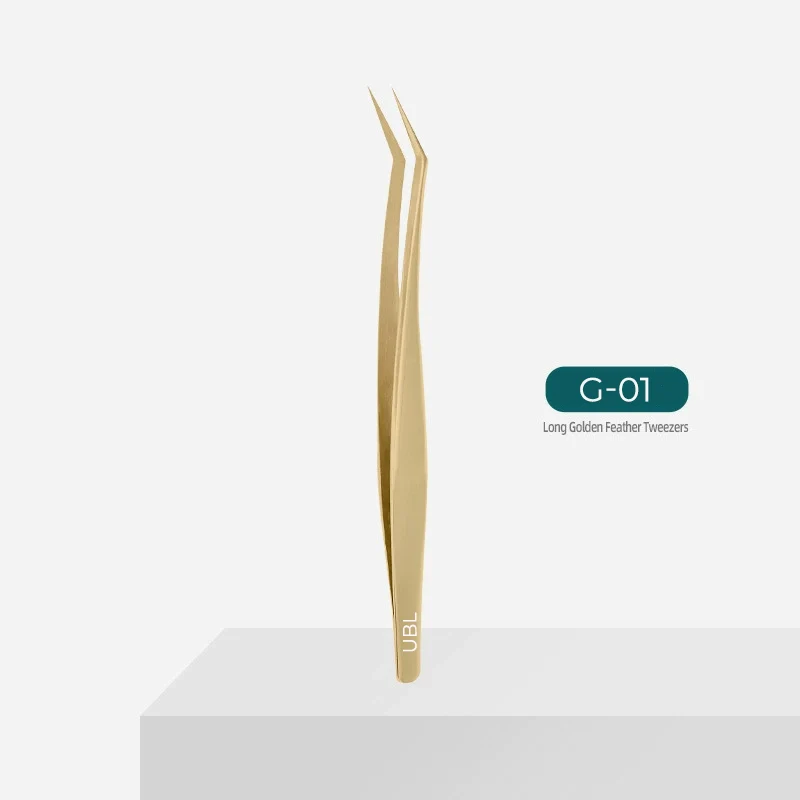 Kit de pinces dorées pour extensions de cils (G01+G03+G04+G06)