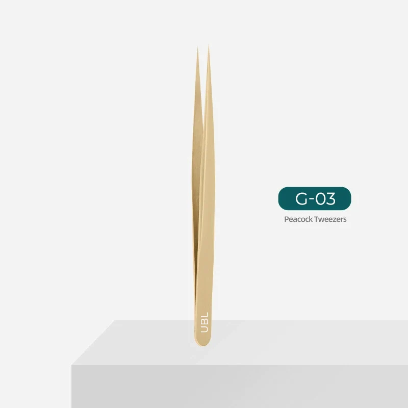 Kit de pinces dorées pour extensions de cils (G01+G03+G04+G06)
