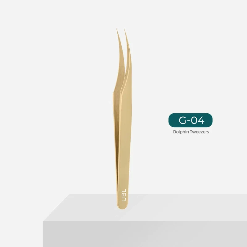 Kit de pinces dorées pour extensions de cils (G01+G03+G04+G06)