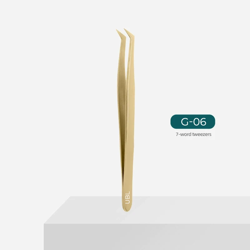 Kit de pinces dorées pour extensions de cils (G01+G03+G04+G06)