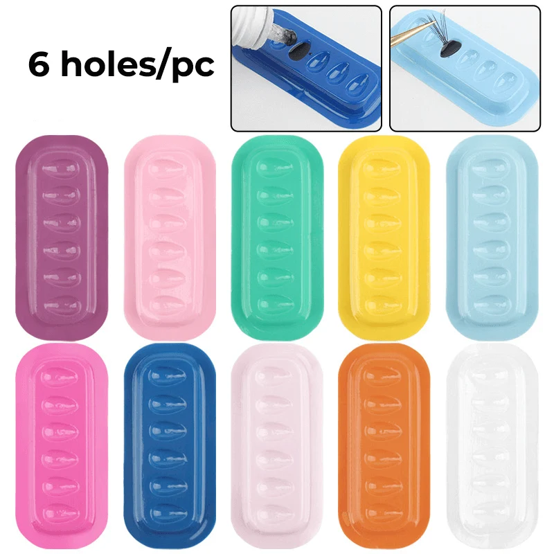 Coussinets de palette de porte-colle à cils rectangulaires-10 pièces