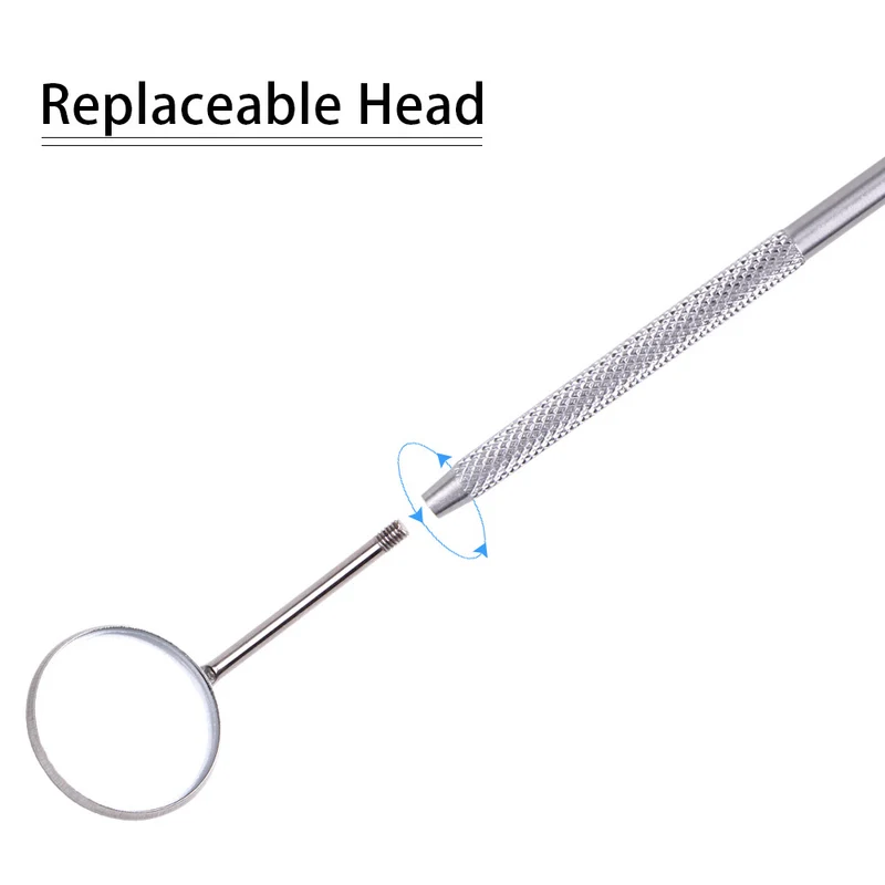 Miroir d'extension de cils en acier inoxydable de couleur argentée
