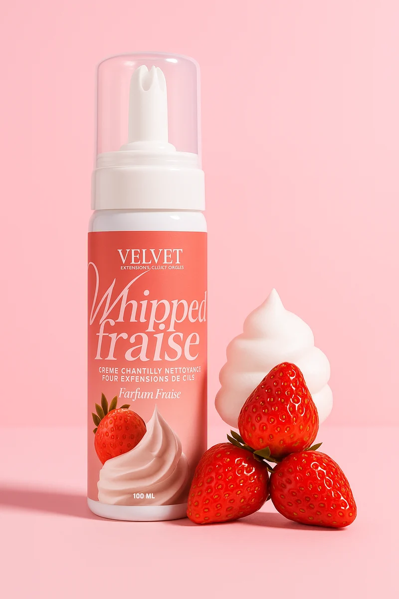 Mousse Chantilly Fraise Nettoyant Extensions de Cils