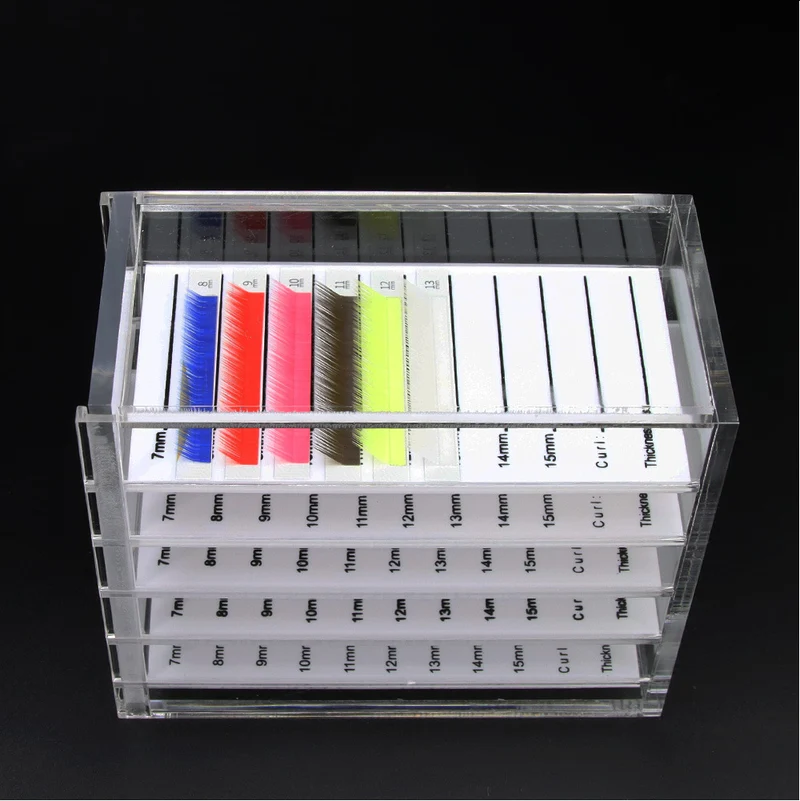 Étui organisateur de faux cils en acrylique à 5 couches | Boîte de rangement de maquillage transparente pour greffe d'extension de cils