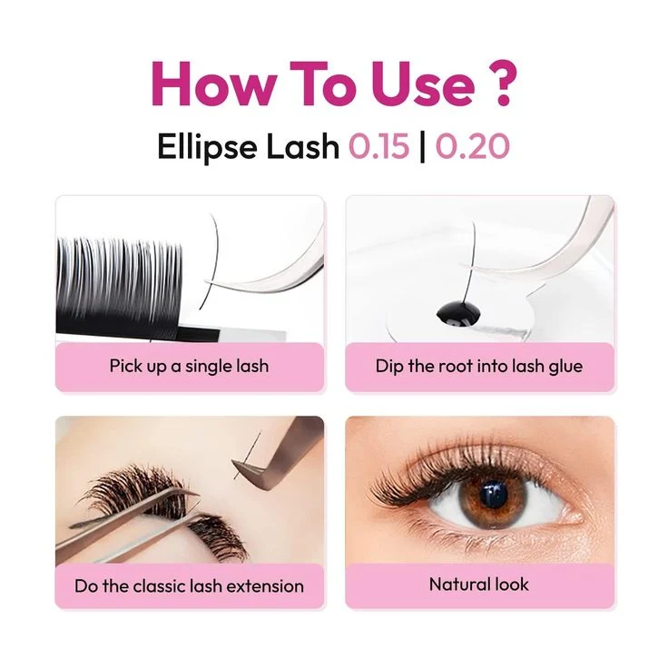 Extensions de cils plats ellipses 0.15