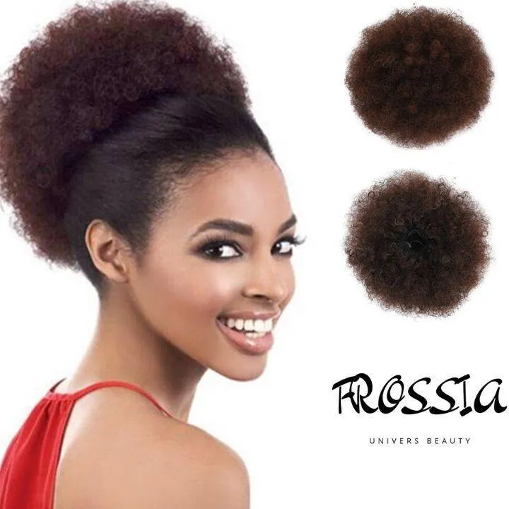 Postiche Afro Puff Châtain