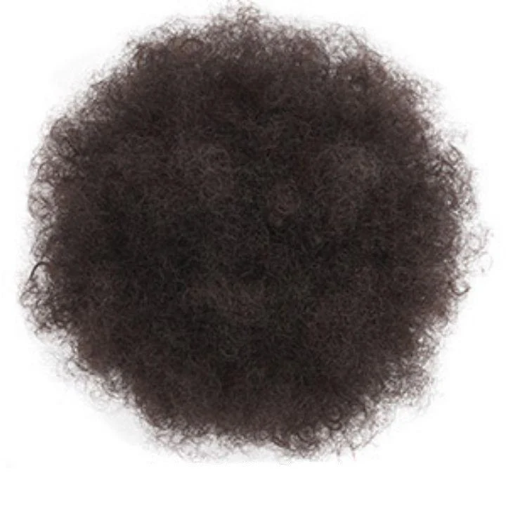 Postiche Chignon Afro Châtain Foncé