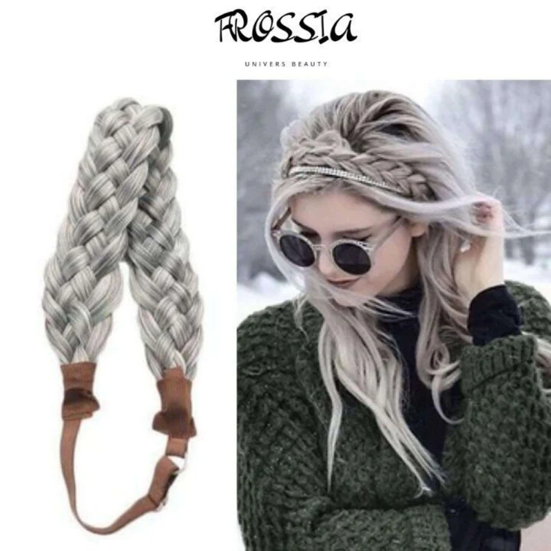 Bandeau Fausse Tressé Grise