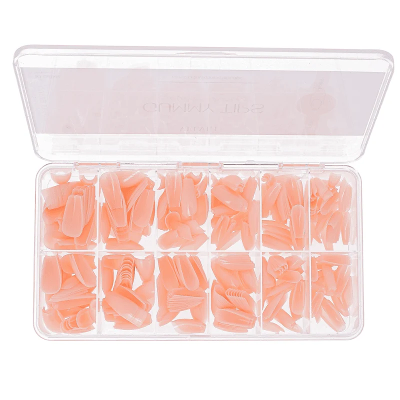 Gummy tips cover peach "Medium Coffin"