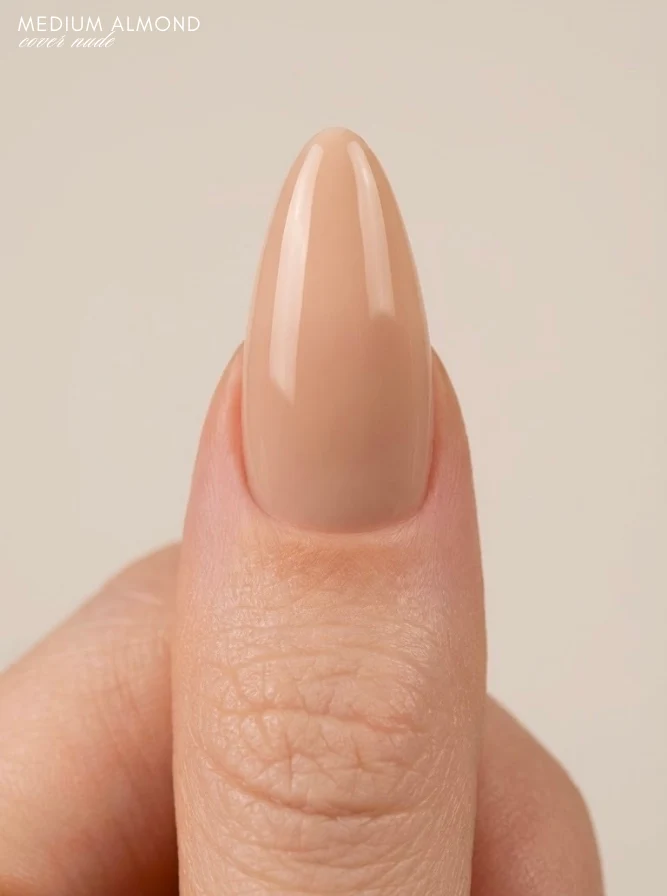 Gummy tips cover nude "Medium almond"