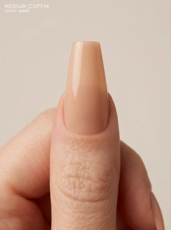 Gummy tips Cover Nude "Medium Coffin"