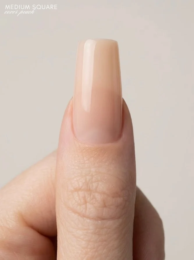 Gummy tips cover peach "Medium Square"